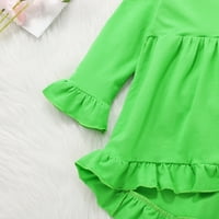 Dječja dječja djevojačka odjeća za djecu Toddler Baby Girls Solid Color St. Patrickov dan Četvrti list