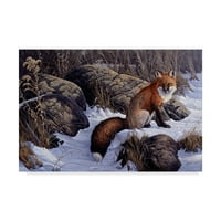 Zaštitni znak likovne umjetnosti' Srednja zimska pauza crvena lisica ' platnena Umjetnost Wilhelma Goebela