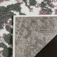 Cvjetni ručni tepih Adirondack Jermaine, Ivory Purple, 2'6 6 '