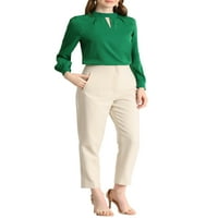 Unique Bargains ženska kragna sa dugim rukavima bluza za radnu kancelariju