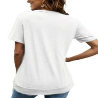 Ženske kratke rukave Kaftan bluza Casual jednobojna T-shirt Crew Neck Holiday Loose Tee Shirts