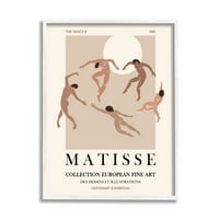 Stupell Industries Matisse tekst ples ljudi neutralni tonovi letak uokvireni zid Art, 20, dizajn Ros Ruseva