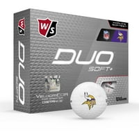 Wilson osoblje Duo Soft + NFL Golf Balls White, Minnesota Vikings