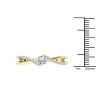 Carat T.W. Diamond 10KT Žuti zlatni zaručni prsten