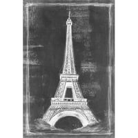 Nacrt Ajfelovog tornja otisak slike na omotanom platnu