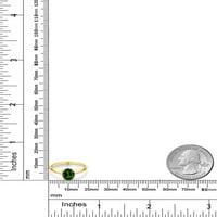 Gem Stone King 1. CT ovalni zeleni Hromirani Diopsidni prsten od 10k žutog zlata