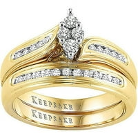 Romantični zagrljaj karat T. W. certificirani dijamant, 10kt vjenčani Set od žutog zlata