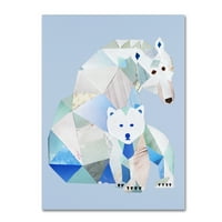 Zaštitni znak Likovna umjetnost 'Polarni medvjedi siva' platno umjetnost artpoptart