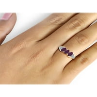 JewelersClub Ruby Prsten Birthstone Nakit-1. Karat Ruby 14k pozlaćeni srebrni prsten Nakit-prstenovi od