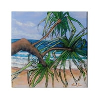Stupell Industries Coast Beach Palm Tree Nasloni za biljnu ocean Ocean, 17, Dizajn Lauren Jane