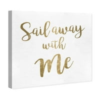 Tipografija avenije piste i Citati grafike na zidnom umjetničkom platnu' Sail Away With Me ' ljubavni