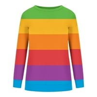 Grafički duksevi za žene Vintage, ženski duks sa puloverom za Crewneck Casual jesen modni blok u boji