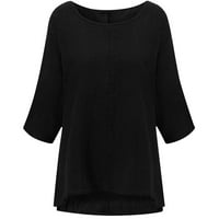 Inleife ljetne ženske majice, Ženski modni čvrsti okrugli vrat sa labavim rukavima majice pulover