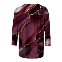 Ženski vrhovi rukav, ženske majice Boho O vrat Tees labave ljetne bluze Dressy Casual Print majice