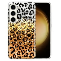 TPU Clear Case Slim Cover za Samsung Galaxy S 6.1, Blue Glitter Sparkle sa Black Pink Glitter leopardom