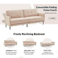 Posteljina tapacirana moderna konvertibilna sklopiva Futon kauč na razvlačenje za kompaktni životni prostor