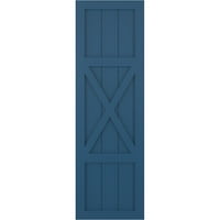 Ekena Millwork 12 W 76 H True Fit PVC Centar X-Board seoska kuća sa fiksnim nosačem, boravak plava
