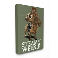 Stupell Home Décor Steamy Weenie Funny Steam Punk pas za kućne ljubimce dizajn platnenog zida Art Jim Baldwin