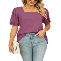 Avamo dame T-shirt kratki rukav ljetni vrhovi jednobojna majica ženska Casual Tee dnevna odjeća pulover
