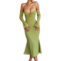 Ženske haljine Trendi trendi dugih rukava haljina s dugim rukavima Srednja duljina haljina ljetne haljine