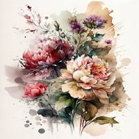 Šapatne latice - Cvjetni akvarel Canvas Wall Art