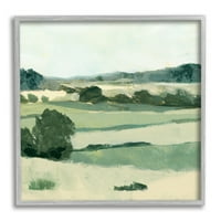 Stupell Industries otvoreni krajolik meka zelena valjana brda Moderna slika siva uokvirena Umjetnost Print