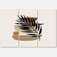 Designart 'Shapes and Tropical list siluete IV' Modern Canvas Wall Art Print