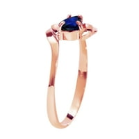 Galaxy Gold 14K ružičarski zlatni prsten sa prirodnim dijamantskim i kruške safirom u obliku kruške -