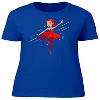 Lijepa crvena balerina crtana majica za žene -Image by shutterstock, ženska mala