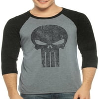 Marvel Punisher muški rukav raglan grafička košulja, do veličine 2xl