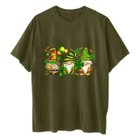 St. Patricks Day majica, Ženske bluze i vrhovi Modni ženski predimenzionirani dukseri Shamrock Print Short