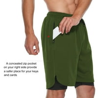 Muškarci u trčanju kratke hlače Brze suho vježbanje Atletski kratke hlače sa džepnim džepom Green, do