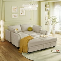 Euroco u obliku sekcije u obliku u obliku kauča kauč kauč sa skladištem, moderan modularni kauč sa 4 sjedala