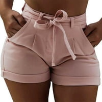 Enquiret Ženske traper kratke hlače Skinke kratke mršave kratke traperice visoko struk vruće hlače isprale elastičnu ružičastu l