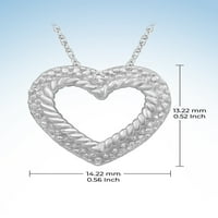 JewelersClub ogrlica od srca sa bijelim dijamantskim naglaskom