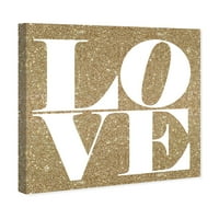 Wynwood Studio tipografija i Citati Wall Art platnene grafike 'Build on Love Glitter' ljubavni Citati
