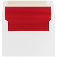 Koverte za pozivu na foliju, 1 8, bijelo sa crvenom folijom, skupno 250 kutija