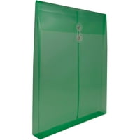 Plastične koverte, 9,8x11,8, 12 pakovanja, zelena, gumb, slovo otvorenog kraja