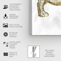Wynwood Studio životinje zid Art platno grafike 'Rhyno Square' Zoo i divlje životinje - zlato, bijelo