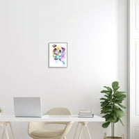 Pit Bull Casual akvarel u stilu i insekti Grafička umjetnost Siva uokvirena umjetnost Print Wall Art Art