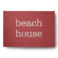 Jednostavno Daisy 5' 7 ' Kuća Na Plaži Nautički Chenille Prostirka, Ligonberry Crvena