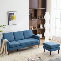 Reverzibilni kauč na razvlačenje, kauč sa 3 sedišta u obliku slova L sa Otomanom, moderna lanena tkanina