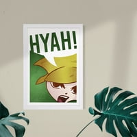 Wynwood Studio Reklame Uokvireni Zid Art Prints 'Hyah' Comics Home Decor - Zelena, Bijela, 13 19
