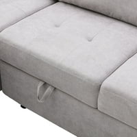 Electronn 86 Sleeper sekcijska Sofa, ugaoni kauč u obliku slova L-krevet sa ostavom i skrivenom rukom