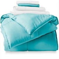 Goli Kućni Mikrofiber 5-komad Aqua i bijeli krevet u torbi, Twin