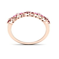 Imperial Gemstone 14k Poželjno pozlaćeno srebro stvoreno rubin i stvoreni ružičasti safirni cvjetni prsten