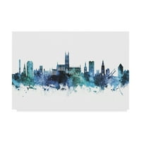 Zaštitni znak likovne umjetnosti 'Gloucester England Skyline Blue' platnena Umjetnost Michaela Tompsetta