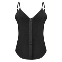 B91xZ Tops for Women Casual Summer Women Summer Loose Casual Button V vrat dugme Texture Camisole T Shirt