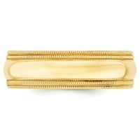 Primal Gold Karat Yellow Gold Double Milgrain Comfort Fit Band veličine 6,5