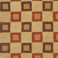Soho Seachlann Geometrijski tepih vunene površine, hrđa bjelokosti, 8 '10'